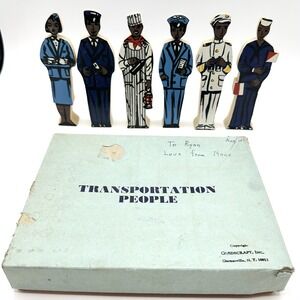 Vintage Wood Transportation People Toys Wooden Guidecraft Black African American